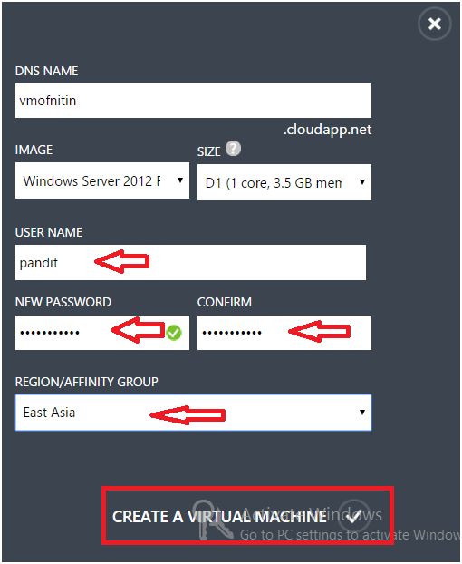 Create virtual machine